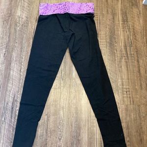Pink/Victoria’s secret leggings purple band